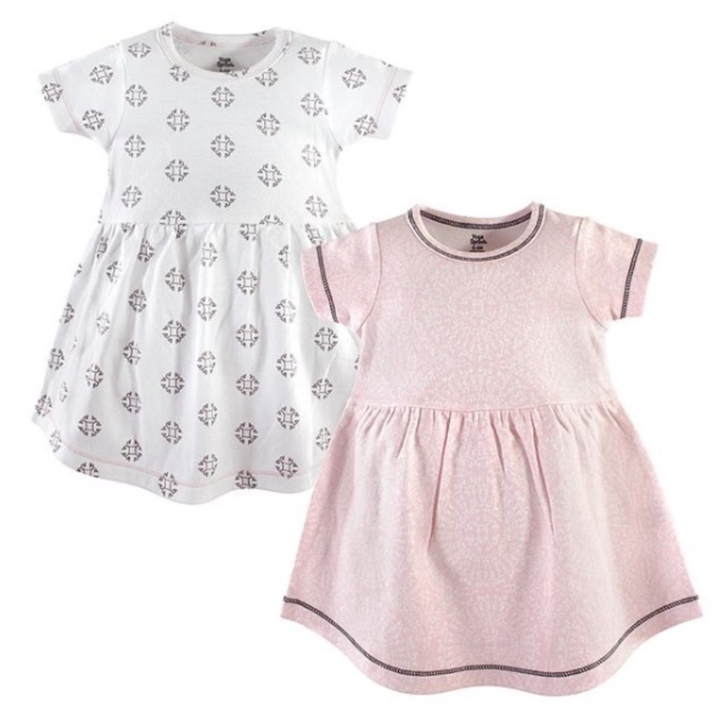 2 Yoga Sprout Girls Scroll A-Line Dresses 4T NWT